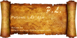 Petres Lídia névjegykártya