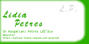 lidia petres business card